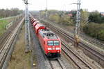 Am 04.04.2017 kam die 185 016-3 von der DB Cargo Deutschland AG, aus Richtung Stendal und fuhr weiter in Richtung Wittenberge .