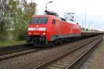 152 190-5 DB als Schwellenzug durchfährt den Hp Teutschenthal Ost auf der Bahnstrecke Halle–Hann.