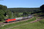 185 *** und 152 001-4 mit dem GM 69001 (Graustein-Konstanz) bei Sommerau 8.6.17