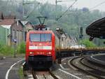 E-LOK 152 141-8 MIT LANGSCHIENEN-ZUG IM BAHNHOF BETZDORF/SIEG  Am 2.5.2019 durchquert LOK 152 141-8 mit einer Langschienen-Transporteinheit den  Bahnhof BETZDORF/SIEG.....