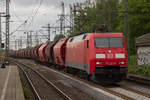 152 143-4 mit einem Getreidezug in Hamburg Harburg, am 17.05.2019.