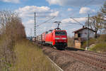 152 031 mit einem KLV-Zug aus Richtung Würzburg kurz vor Ansbach, 07.04.2019