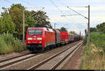 Gemischter Gz mit 152 107-9 DB durchfährt den Hp Greppin auf der Bahnstrecke Trebnitz–Leipzig (KBS 251) Richtung Dessau Hbf.
Aufgenommen am Ende des Bahnsteigs 2.
[10.8.2019 | 16:28 Uhr]