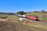 152 109 mit einem Kesselzug am 07.02.2020 bei Fahlenbach.