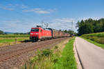 152 142 mit einem H-Wagenzug bei Triesdorf Richtung Norden, 23.08.2019