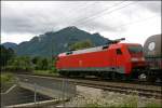 Nachschuss auf die 152 159 die am 27.06.07 einen Tankzug mit 16 Waggons Richtung Kufstein bringt. In Kufstein wird die Lok gegen eine BB Lok getauscht, und wird in ca.40 Min mit einem Gterzug auf dem Rckweg nach Mnchen sein.
