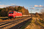 152 047 mit einem Schwellenzug bei Postbauer-Heng Richtung Nürnberg, 19.02.2020