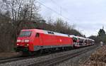 152 010-5 mit dem Millionenzug durch Neckargerach am Dienstag den 16.3.2021