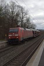 Heute kommt mir mal der Audizug mit der 152 164-0 in Binau vor die Linse da ich mit der Frau unterwegs war in Mosbach. 22.3.2021