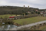 Kesselzug mit 152 059-2 (Siemens ES64F) unterwegs an der Burg Saaleck Richtung Naumburg(Saale)Hbf.