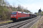 Der Mittagsaudizug gezogen von 152 056 in Neckargerach gen Heidelberg. 9.4.2021