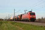 152 108 schleppte am 15.04.21 einen gemischten Güterzug durch Braschwitz Richtung Köthen.