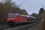 152 011-3 samt des mittäglichen Audizuges in Neckargerach bei der Durchfahrt am trüben Freitag den 19.11.2021