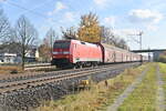 152 094 mit dem Mercedeszug in Thüngersheim in Richtung Karlstadt fahrend.