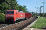 152 034-5 zog am 26.07.07 einen gemischten Gterzug durch den Bahnhof Stuttgart-Untertrkheim.