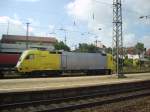 Br 152 Dispolok im Bahnhof Ansbach, 21.8.2007