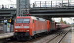 DB Cargo AG [D] mit der Doppeltraktion  152 030-3  [NVR-Nummer: 91 80 6152 030-3 D-DB] +  152 118-6  [NVR-Nummer: 91 80 6152 118-6 D-DB] und dem Erzzug aus Ziltendorf EKO (leer) Richtung Hamburg am