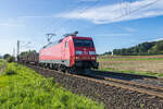 152 166-5 mit einem gemischten Güterzug am 14.09.2023 bei Kerzell.