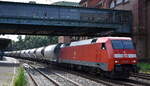 DB Cargo AG, Mainz mit ihrer  152 168-1  [NVR-Nummer: 91 80 6152 168-1 D-DB] und einem Staubgutzug am 21.05.24 Höhe Bahnhof Hamburg-Harburg.