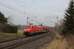 Der Autoleerzug von Falkenberg nach Hof (weiter nach CZ) ist ein Elbtalumleiter über das Vogtland gewesen. Aufgenommen am 20.03.2026 bei Röttis nahe Plauen. Am Haken die 152 153 der DB Cargo AG. 