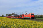 152 153-0 (DB) mit einem Audi-Autotransportzug in Meerbusch B�singhoven, 8. April 2026