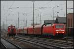 152 151-7 steht am 14.03.08 mit FZT 56080 nach Stuttgart-Hafen auf Gleis 8 des Aalener Bahnhofs. Danke an den Tf frs Fernlicht.