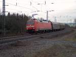 152 164-0 rauscht mit ihren schiebewandwagen richtung fulda  06.12.2008     
