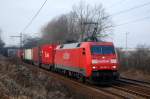 152 053 mit Containerzug am 17.01.2009 durch Ahlten -> Lehrte (Gru an den Tf!)