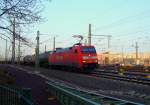 152 033-7 fhrt mit einem Kesselwagenzug in Richtung Helmstedt/Braunschweig am 25.01.2009.