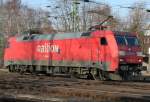 Die 152 025-3 rangiert in Aachen West am 30.01.2009
