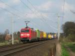 152 123-6 ist am 8.04.09 mit dem IKE 50268 ALSK - EDHA bei Reinfeld (Holst.) Richtung Hamburg unterwegs.
