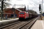 152 044 bespannt am 22.03.09 einen Güterzug Richtung Berlin, hier in Burgkemnitz.