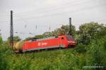 152 017-0 (DB Cargo) fhrt am 20. Mai 2009 um 20:05 Uhr mit einem GZ durch Duisburg Obermeiderich