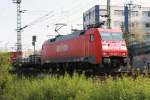 152 077-4 fhrt mit ihren Gz Richtung Sden kurz vor Fulda am 25.04.2009