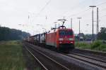 152 127-7 mit einem Containerzug in Hilden am 16.06.2009 Gru an den netten tf !