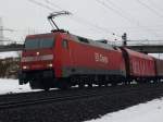 152 048-5 mit Gz, zwischen Gemnden (Main) und Karlstadt (Main), am 03.02.2010