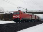 152 139-2 mit Gz, zwischen Gemnden (Main) und Karlstadt (Main), am 03.02.2010