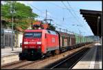 152 049-3 durchfhrt mit einem  Hangartner  den Bhf Neustrelitz.
am 01.07.08 