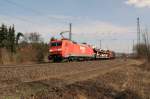 152 121-0 mit einen langen Gz kurz vor Fulda am 26.03.2010