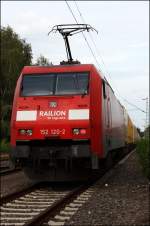 152 120 (9180 6152 120-2 D-DB) hat sich an den PacelInterCity Unna-Knnigsborn - Mnchen-Riem gesetzt. Nach einer Bremsprobe geht es zum wenige Kilometer entfernten Unna.