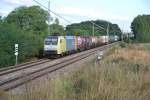 ES 64 F-902(ITL) mit ein KLV-Zug aus richtung Frankfurt(Oder)in Jacobsdorf(Mark), 23/09/2009.