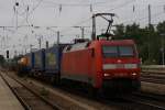 152 169-9 mit einem Containerzug in Mnchen-Heimeranplatz am 14.08.2010