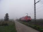 Ein Gterzug mit 152 am 14. 10. 10 zwischen Denzlingen und Freiburg.