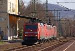 152 078-2 mit einem Lokzug bestehend aus 151 025-4, 152 120-2 imd 155 194-4 auf dem Weg Richtung Troisdorf bei der Durchfahrt in Bonn-Oberkassel...