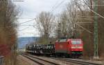 152 030-3 mit dem M 62880 (Immendingen-Hausbergen)bei der Einfahrt Donaueschingen 30.3.11