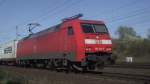 152 151-7 mit einem KLV - Ganzzug gen Sden (Fulda, 10.04.11)