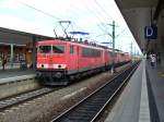 155 240-5 zieht 155 146-4, 155 112-6, 185 397-7 und 152 012-1 am 05.07.2011 durch Mannheim Hbf