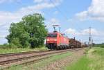 152 069 mit gem.GZ auf der Rheintalbahn bei Wiesental am 9.6.2012