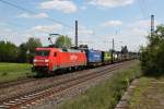 152 041 mit einem KLV Zug am 17.05.2012 in Eggolsheim.