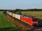 152 036-0 passiert am 26.07.12 mit einem Kistenzug aus Hamburg Ramelsloh Richtung Bremen.